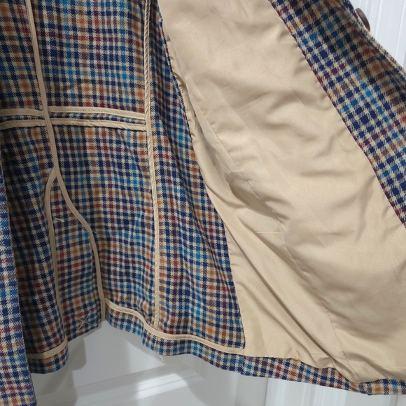 ST JOHNS BAY Women's Brown Multicolor Plaid 100% Cotton Blazer, Single Breast PM - Picture 8 of 15